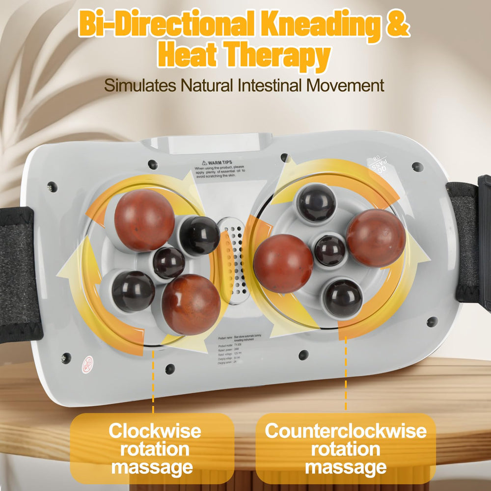 sykart electric abdominal massager in use on abdomen for hands-free relaxation