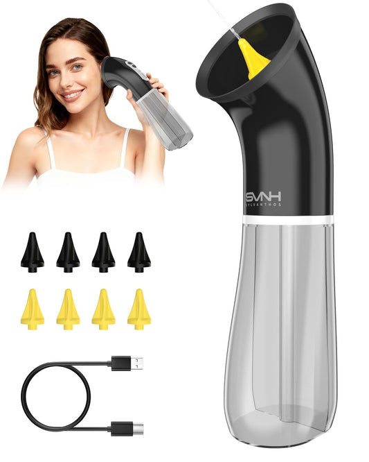Sylvanthos ear cleaner with dual water tank enables one-handed operation.