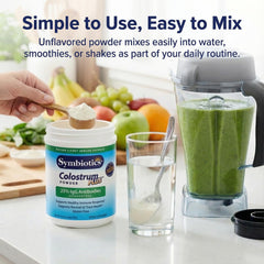 Symbiotics Colostrum Plus Powder foil seal for freshness.