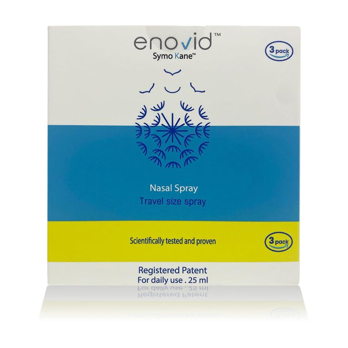 Symo Kane Enovid nasal spray hero image highlights portable natural protection