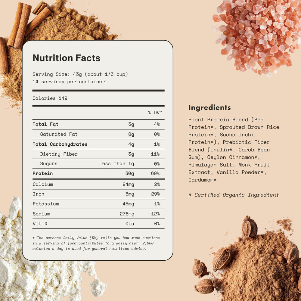 Synchro Genesis Vanilla Spice ingredients list highlighting vegan and keto friendly profile.