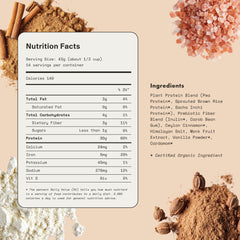 Synchro Genesis Vanilla Spice ingredients list highlighting vegan and keto friendly profile.
