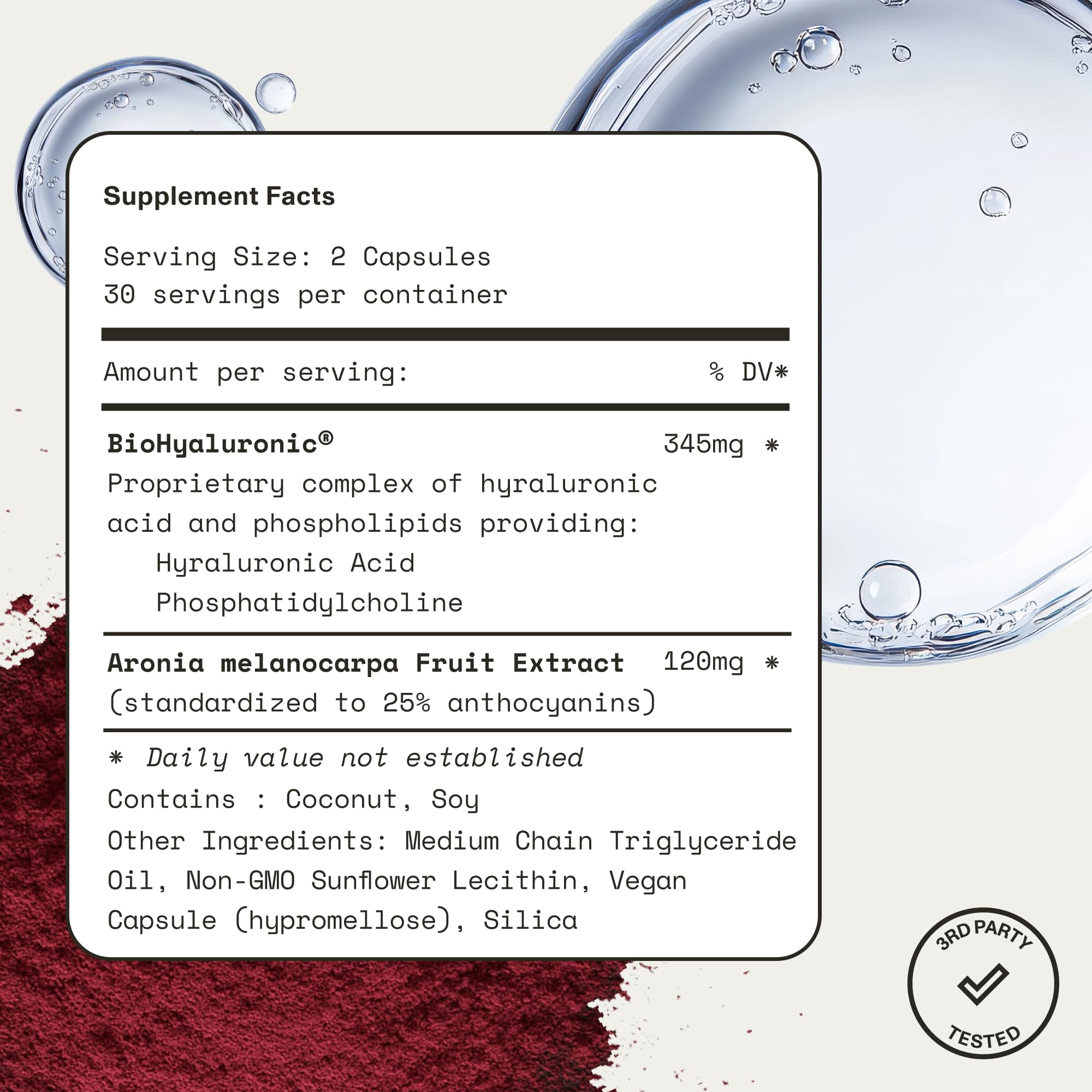 Synchro Rejuve bottle label detail notes non-GMO formula.