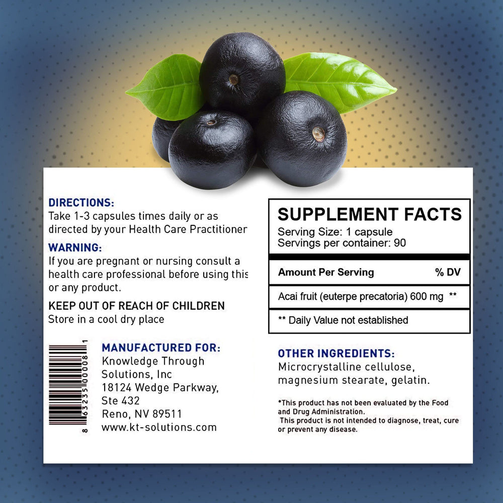 Synerplex Acai capsules in hand for portable daily support