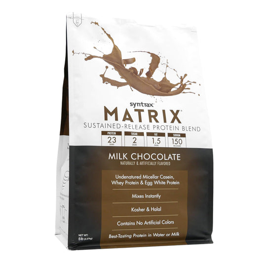 Scoop beside shaker demonstrates Matrix instant mixability.