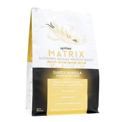 Syntrax Matrix real vanilla bean-specks scoop showcases premium flavor and mixability.