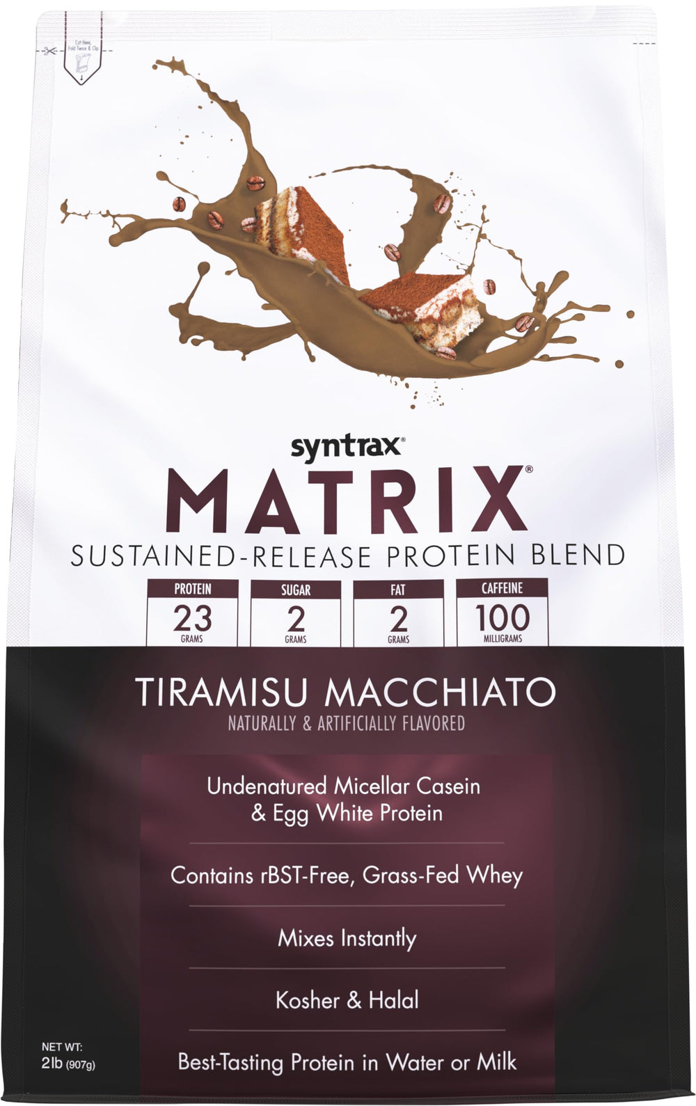 Syntrax Matrix Tiramisu Macchiato bottle for convenient on-the-go protein fueling
