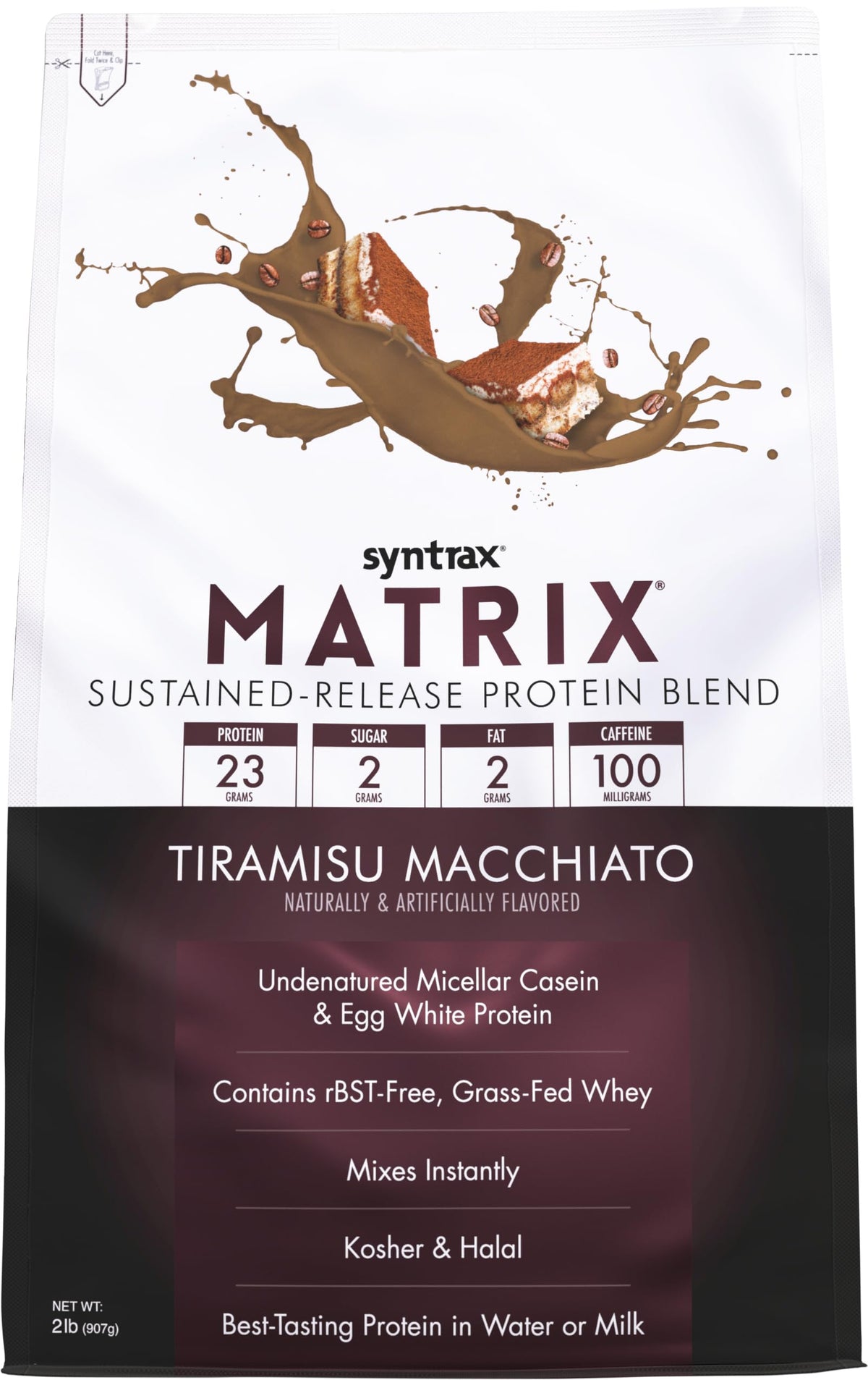 Syntrax Matrix Tiramisu Macchiato bottle for convenient on-the-go protein fueling