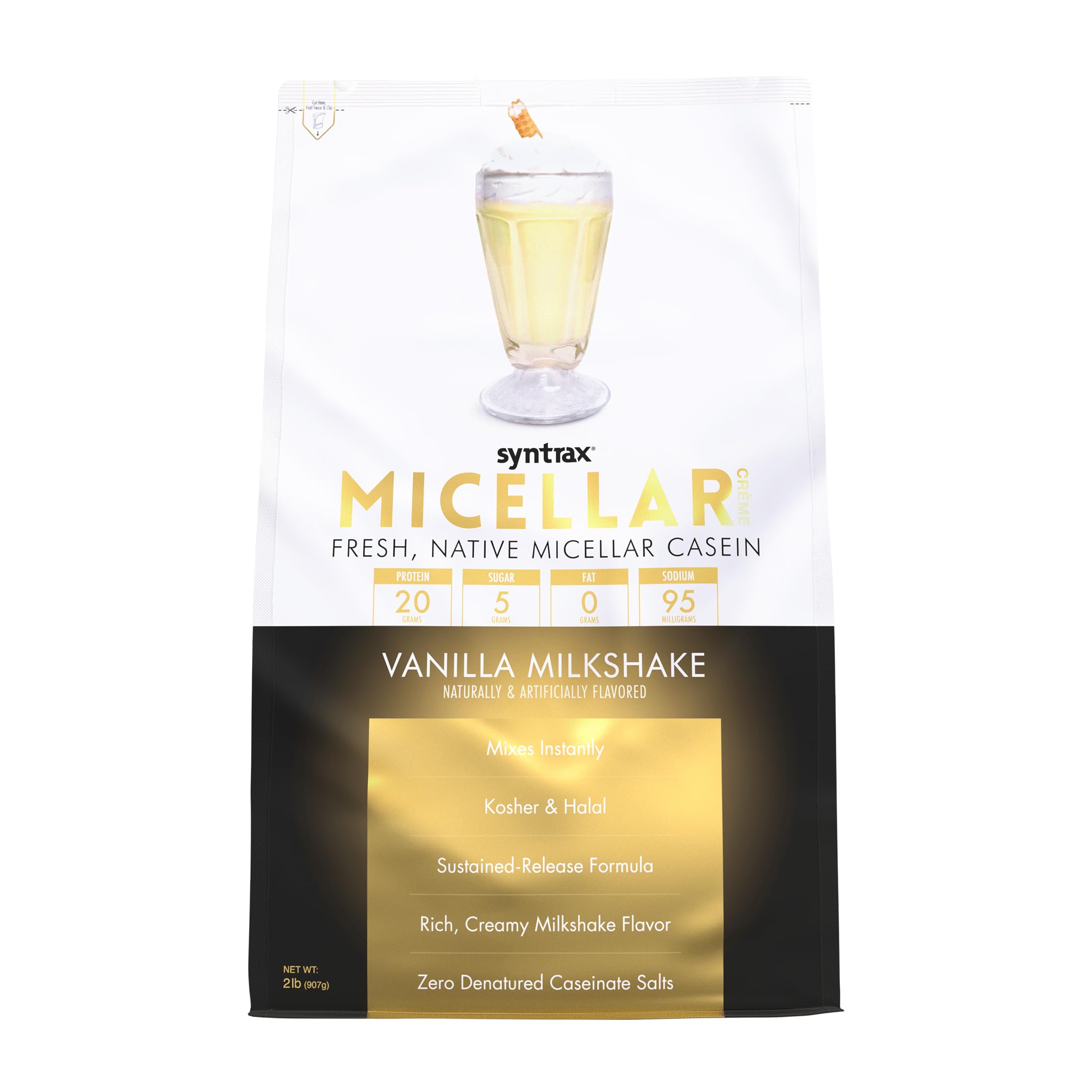 Syntrax Micellar Crème vanilla milkshake powder for smooth, creamy shakes