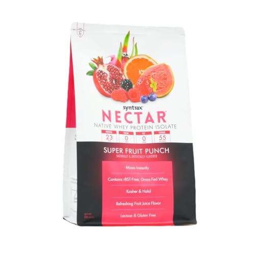 Syntrax Nectar measuring scoop with powder for on-the-go nutrition.