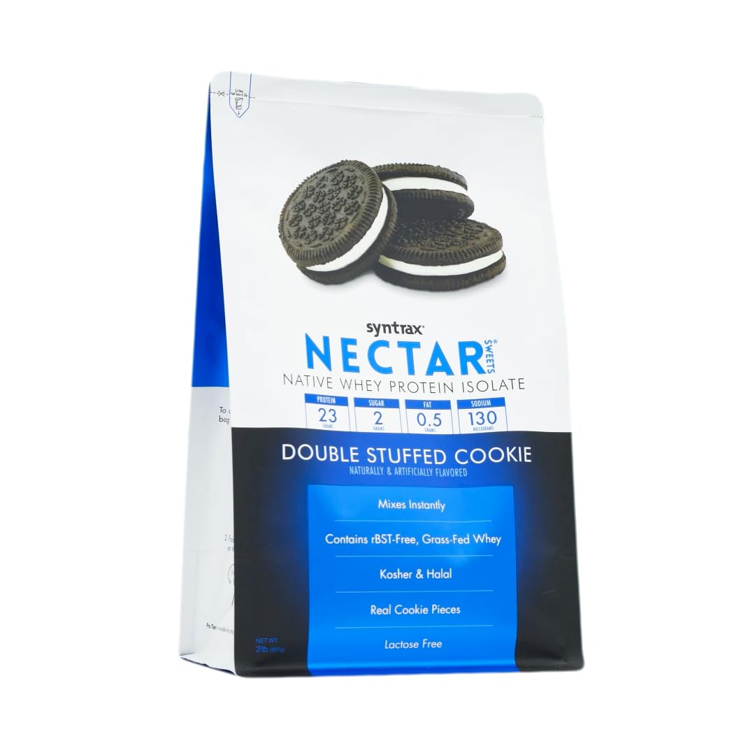 Syntrax Nectar Sweets real cookie pieces closeup showcases texture in every shake.