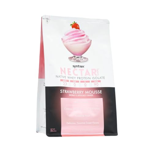 Syntrax Nectar Sweets Strawberry Mousse shake in glass after instant mix