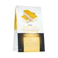 Syntrax Nectar Sweets Vanilla Bean Torte label highlights premium native whey