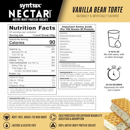 Scoop of Syntrax Nectar Sweets Vanilla Bean Torte for quick instant shakes