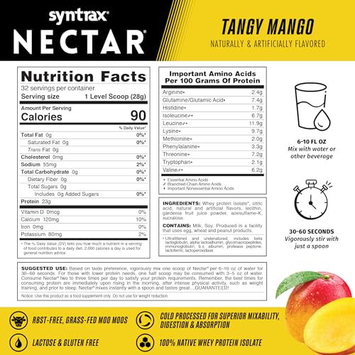 Syntrax Nectar Tangy Mango shaker-glass ready for a tasty shake.