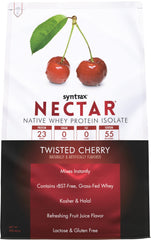 Syntrax Nectar Twisted Cherry tub label highlights zero sugar option.