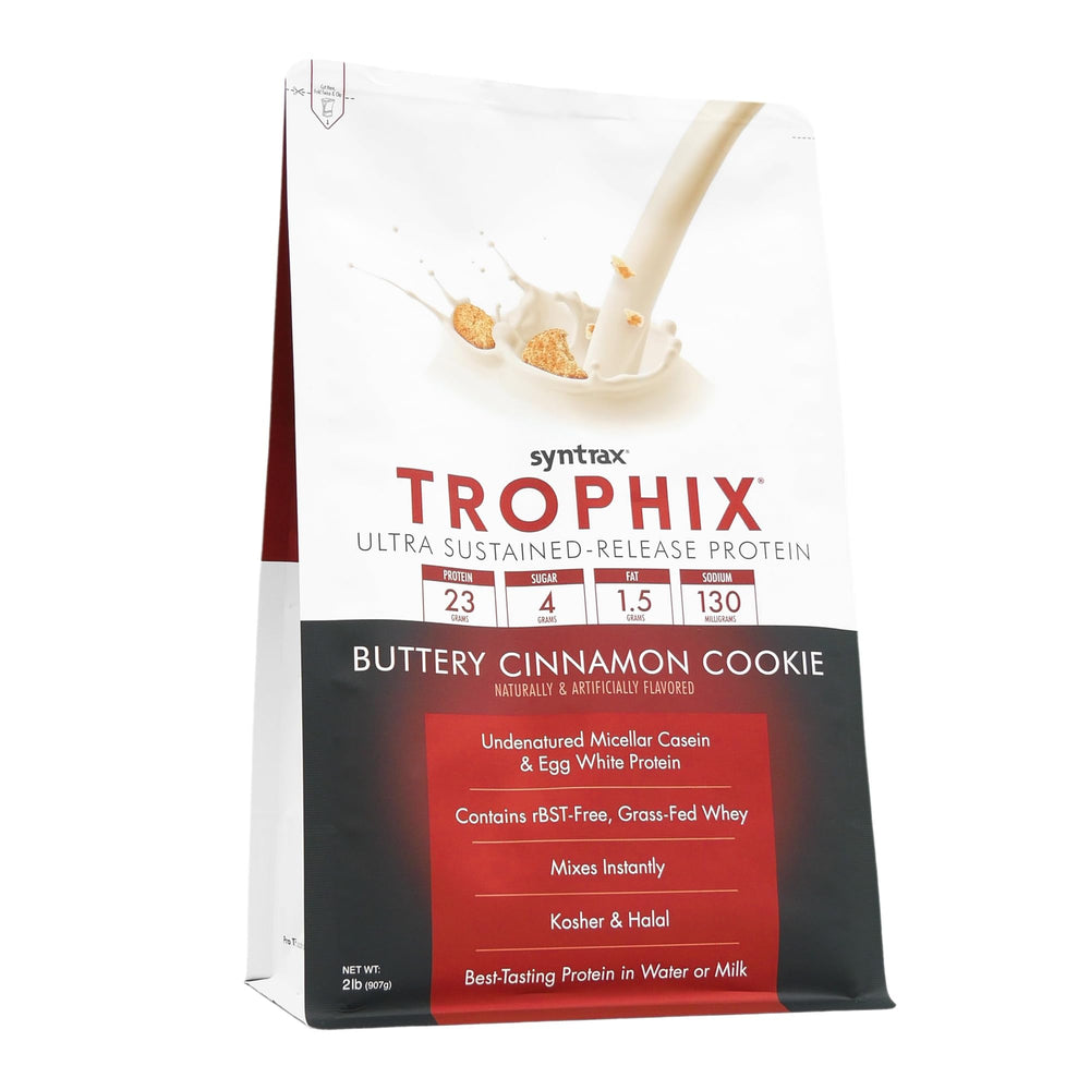 Syntrax Trophix shake in glass demonstrates smooth mixability and flavor