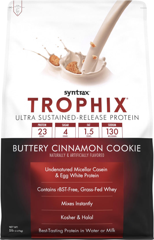 Syntrax Trophix ultra sustained-release powder for lasting amino acids.