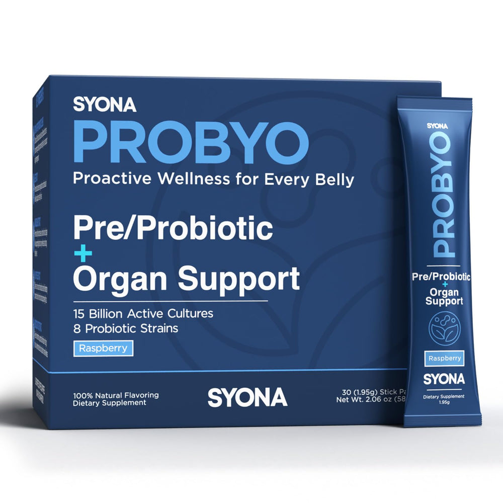 SYONA PROBYO immune support probiotic bottle promotes daily digestive balance.