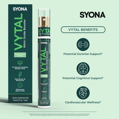 SYONA VYTAL boosting spray is a compact 14ml pump bottle for on-the-go use