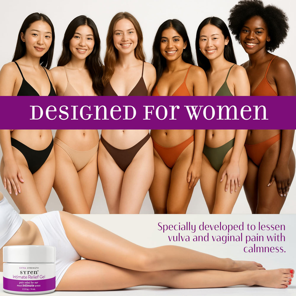SYREN Intimate Relief Gel applied externally for comfort and care.