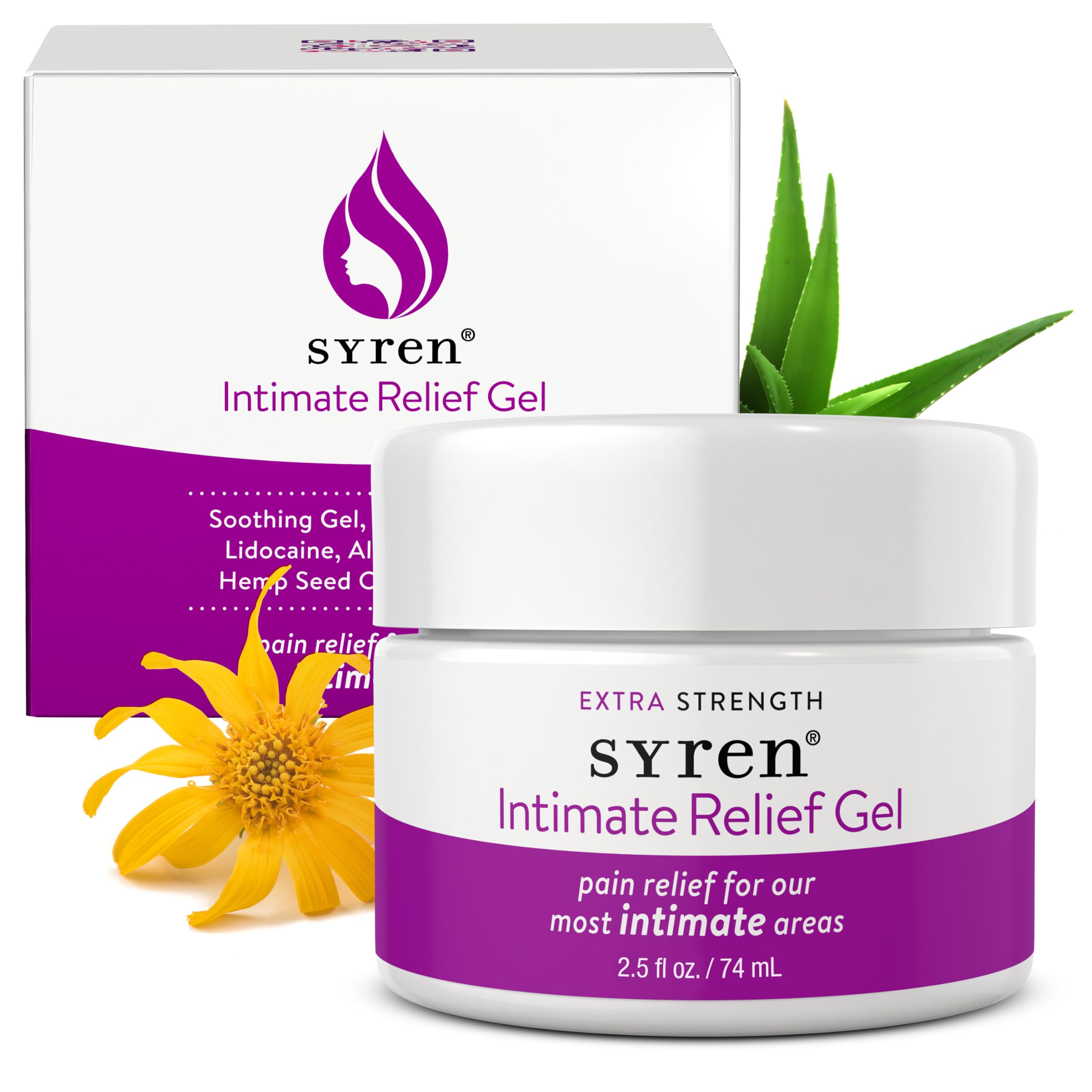 SYREN Intimate Relief Gel bottle 2.5 oz delivers targeted comfort for sensitive areas.