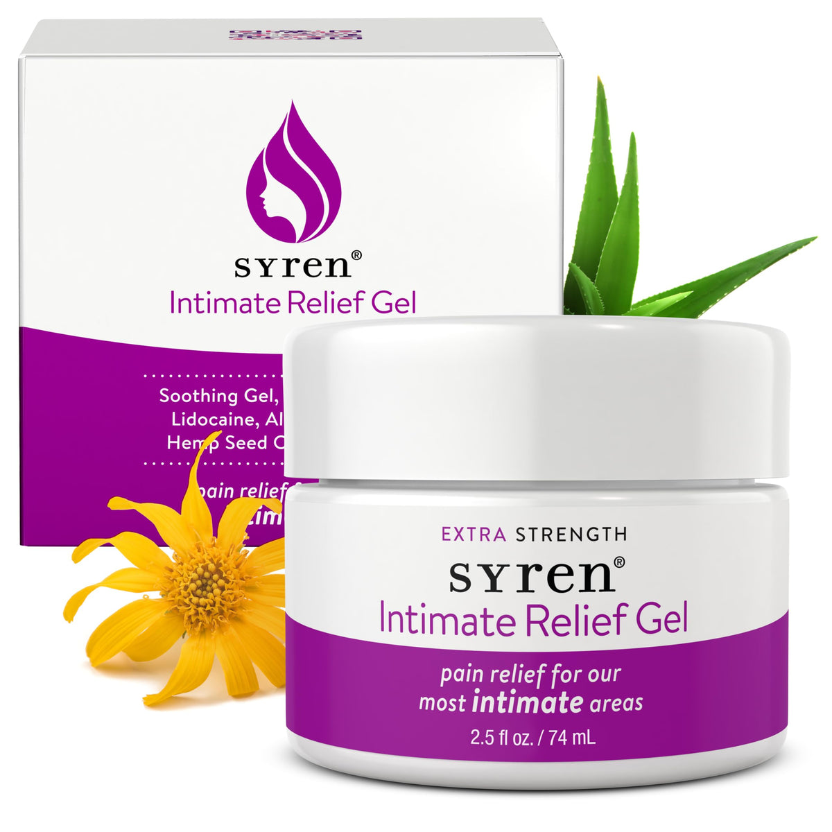 SYREN Intimate Relief Gel bottle 2.5 oz delivers targeted comfort for sensitive areas.