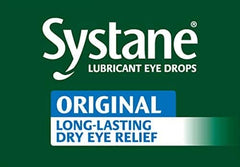 Systane sterile packaging seal visible.
