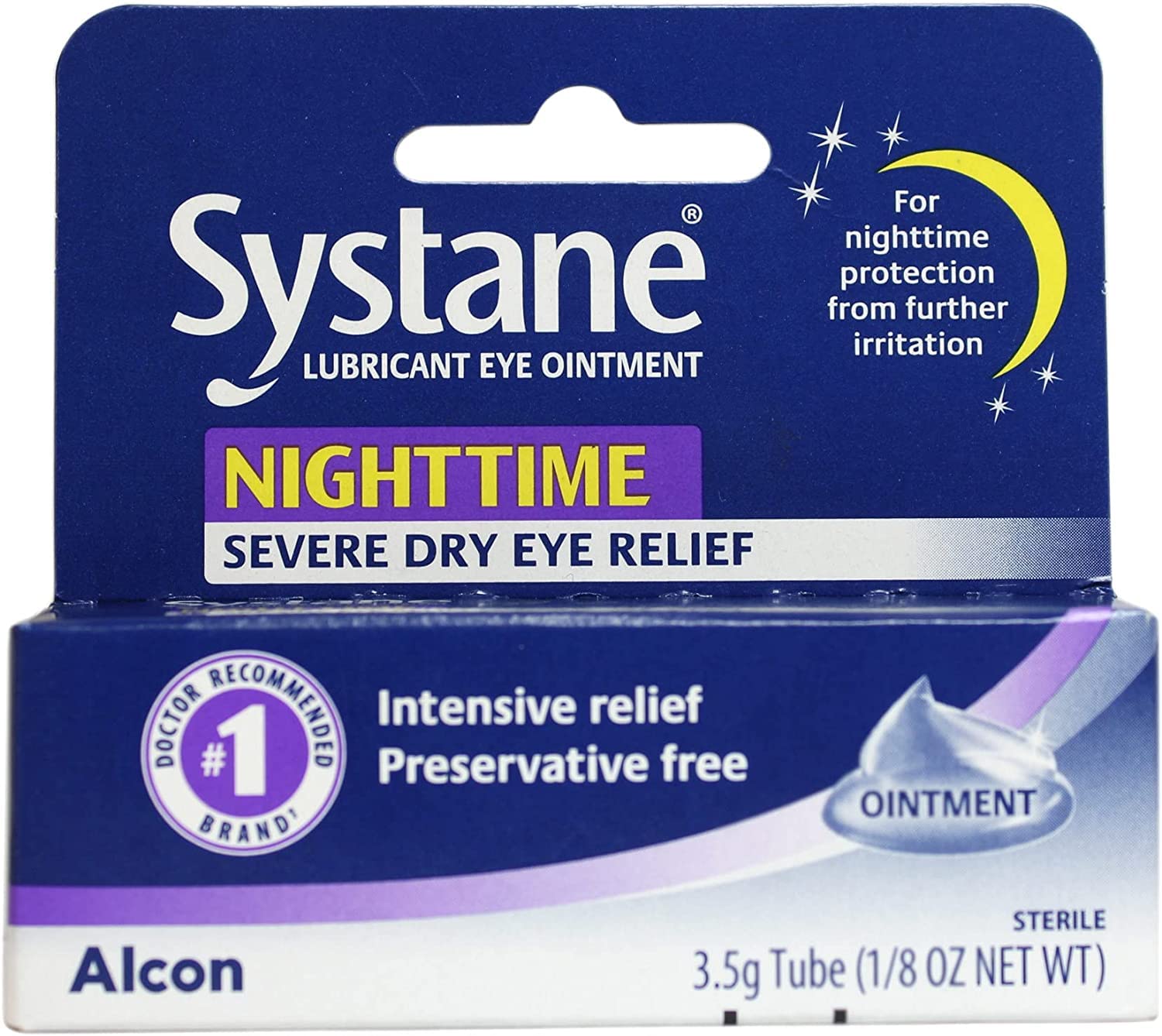 Systane Nightime Eye Ointment texture swatch showing smooth, long-lasting lubrication.