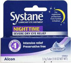 Systane Nightime Eye Ointment texture swatch showing smooth, long-lasting lubrication.