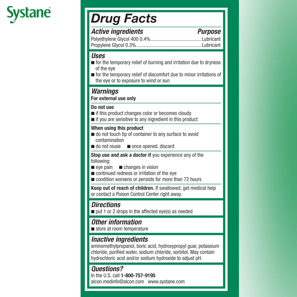Systane Ultra dry eye benefit visual communicates temporary relief