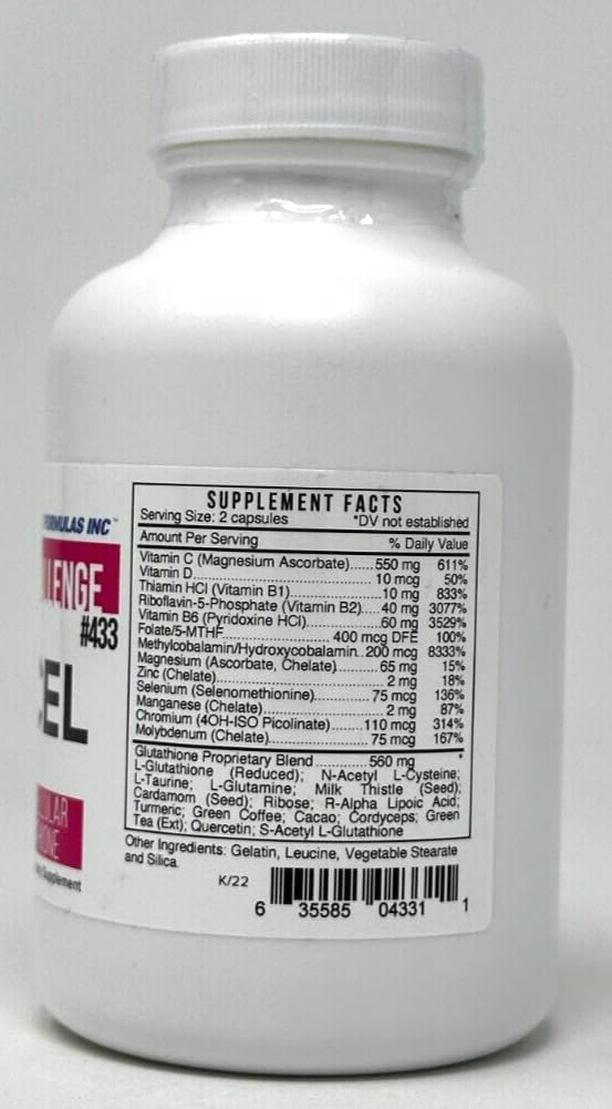 Systemic Formulas GCEL label detail highlighting key ingredients.