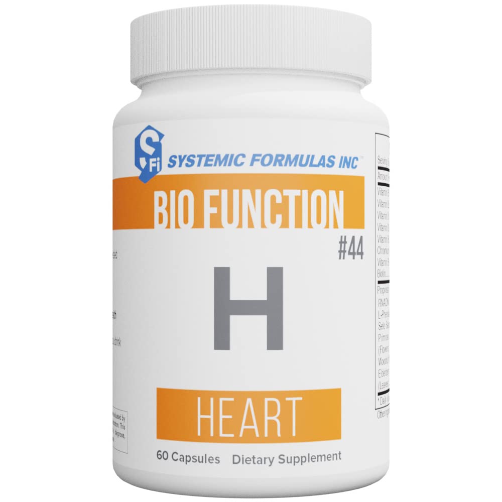 Systemic Formulas 44H Heart bottle front view for heart support.