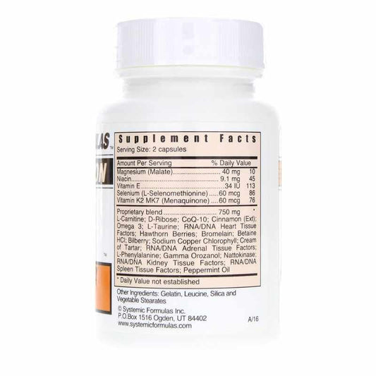 Systemic Formulas Heart Energy bottle pour illustrating easy dosing for daily routines.
