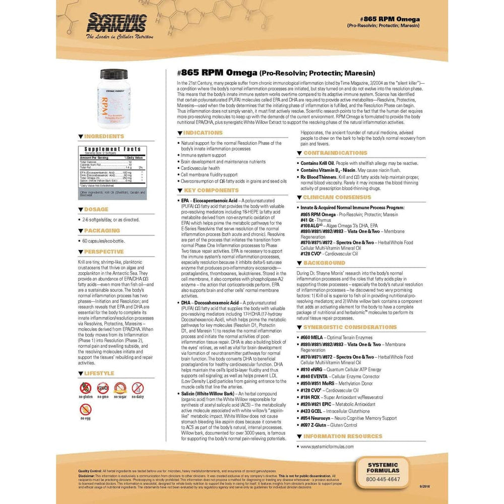 Systemic Formulas 60 capsules packaging for convenient dosing.