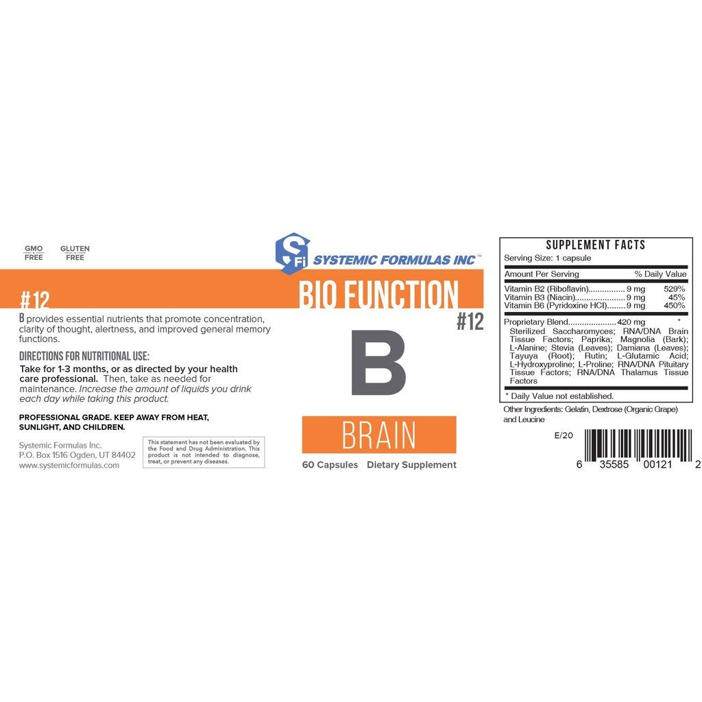 Systemic Formulas B-Brain memory image enhances mental clarity and recall