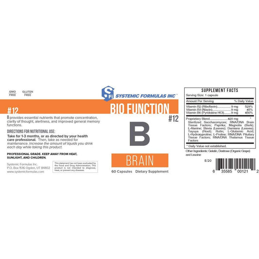 Systemic Formulas B-Brain memory image enhances mental clarity and recall