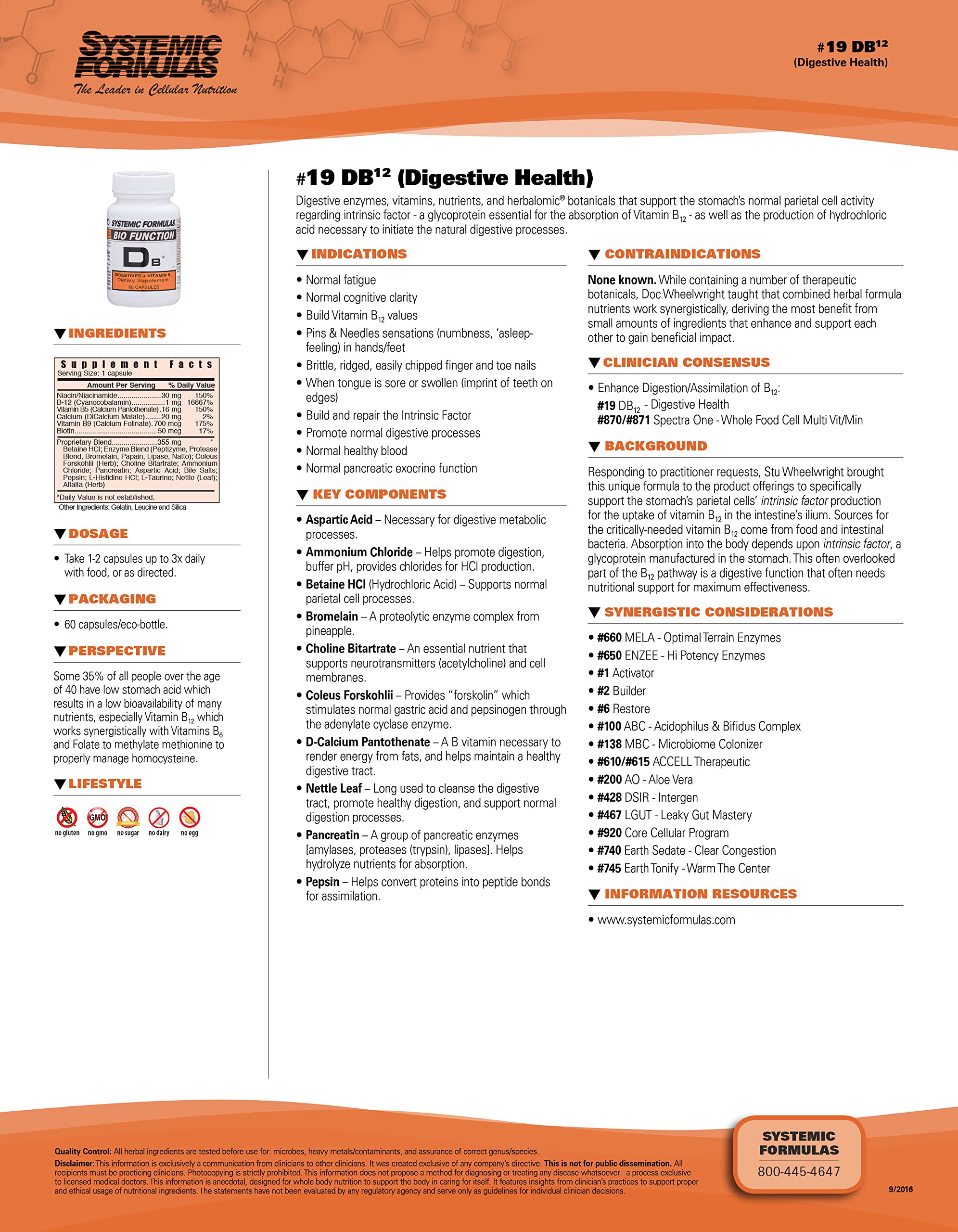 Systemic Formulas B12 absorption graphic illustrating enhanced uptake and energy support