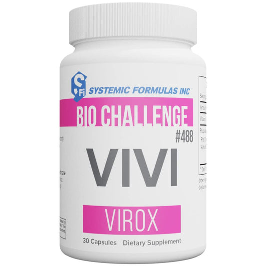 Systemic Formulas Vivi Virox bottle showing immune support capsules for daily wellness