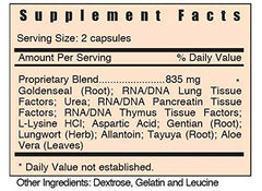 Systemic Formulas Bio Function R Lung 80 label shows dosing and ingredients.