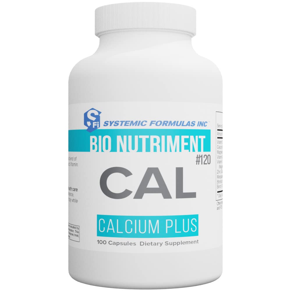 Systemic Formulas CAL Calcium Plus bottle front view for bone support.