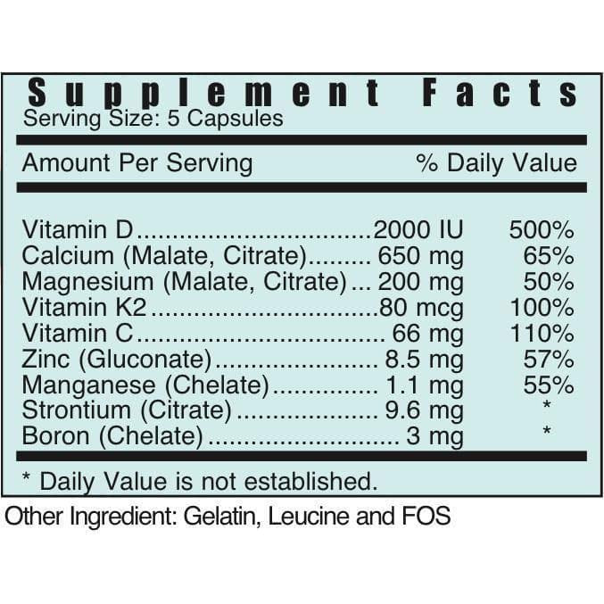 Systemic Formulas CAL Calcium Plus label graphic highlights D3 and K2 benefits.
