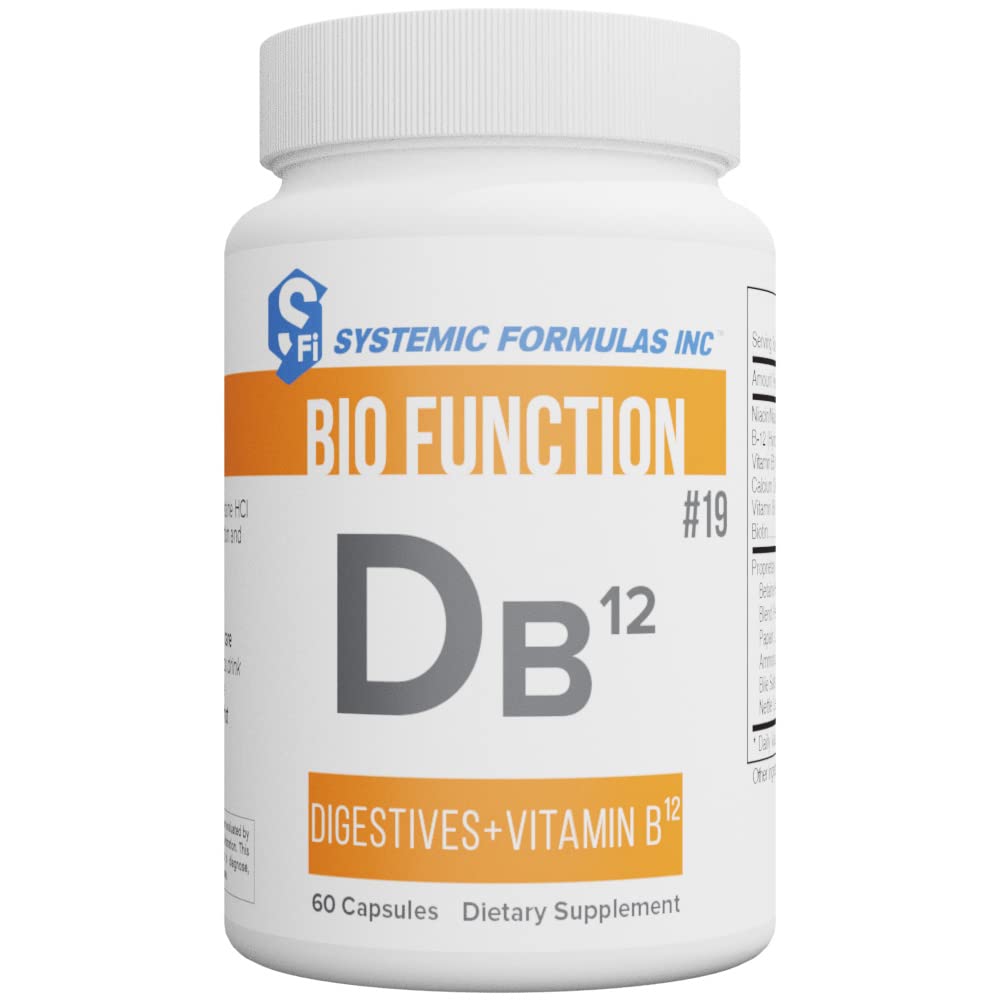 Systemic Formulas DB12 Digest bottle showing capsules for digestive support