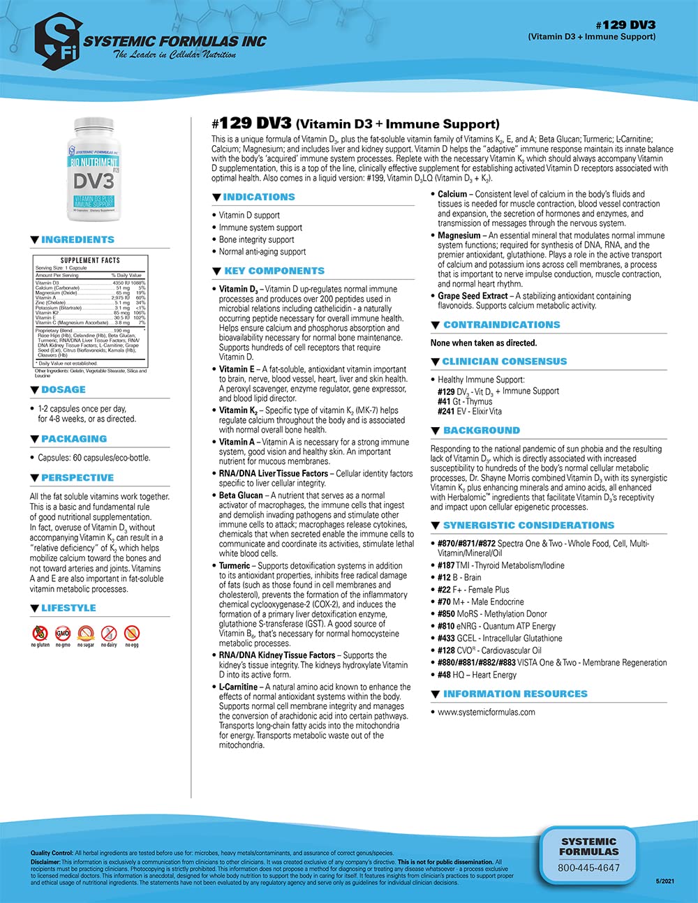 Systemic Formulas DV3 capsules array for easy daily dosing and absorption