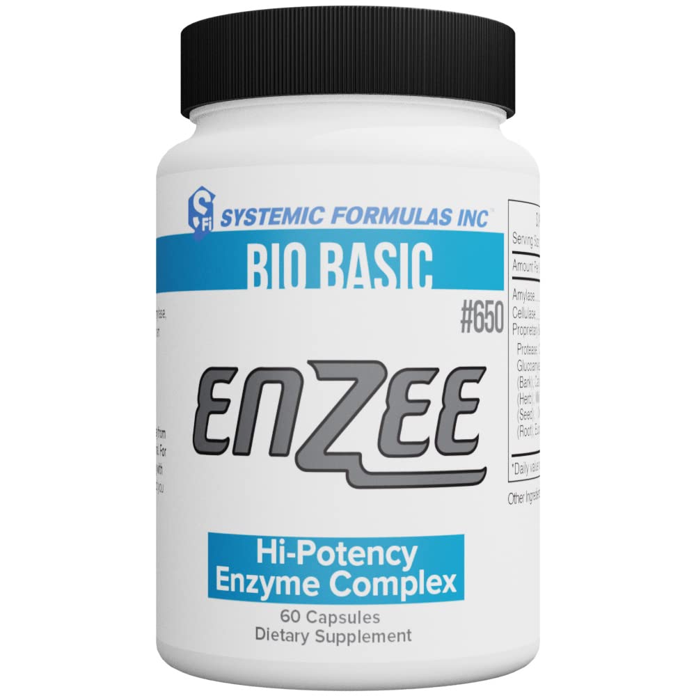 Systemic Formulas ENZEE bottle and label showing potent enzyme blend for flexible metabolism