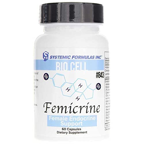 Systemic Formulas Femicrine bottle close-up for menopause support.