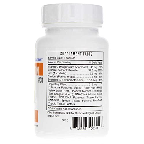 Systemic Formulas Ga Adrenal label closeup emphasizes mineral balance benefits