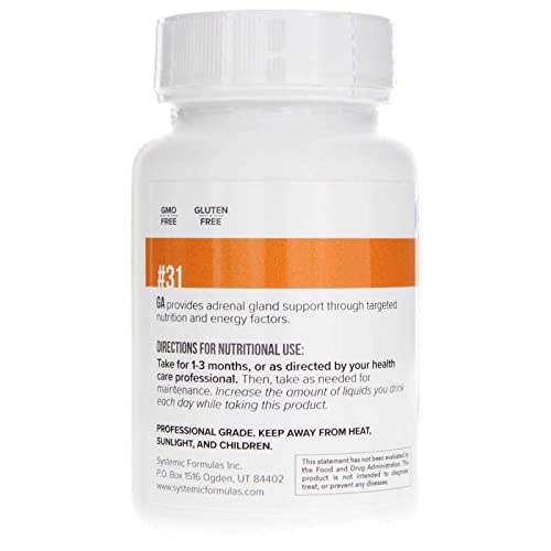 Systemic Formulas Ga Adrenal packaging shot highlights adrenal support focus