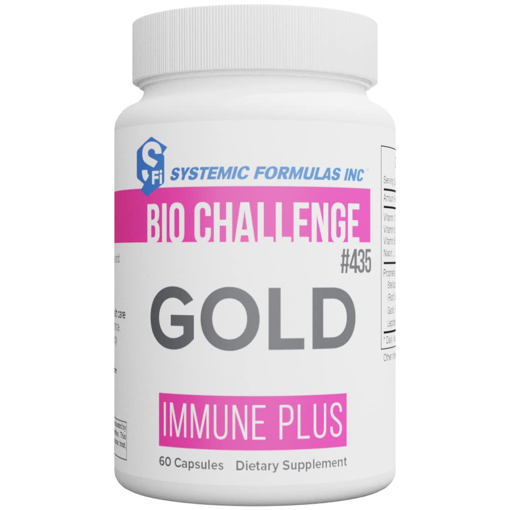 Systemic Formulas Gold Immune Plus bottle front for daily immune support.