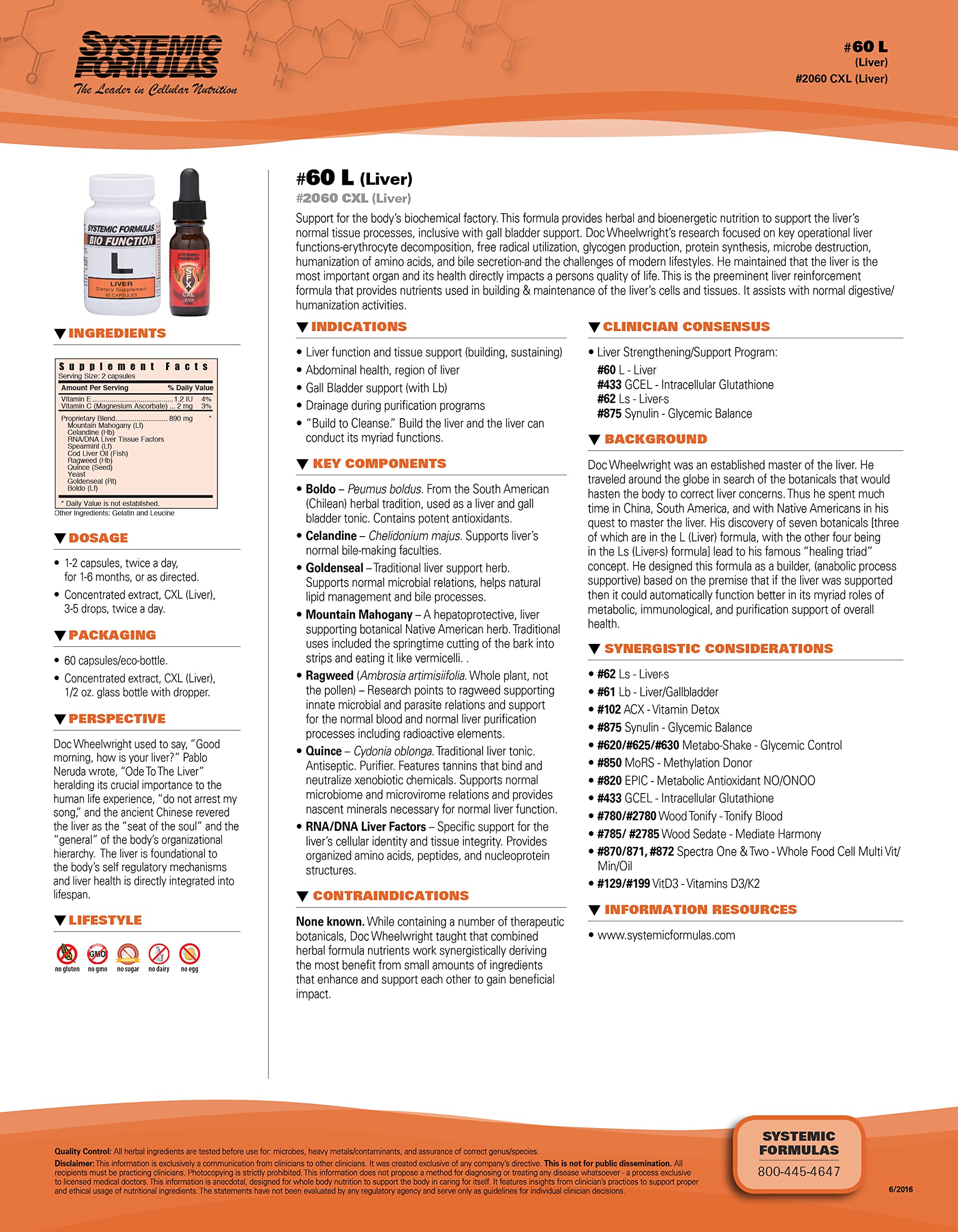 Systemic Formulas L liver capsules ready for daily digestive support.